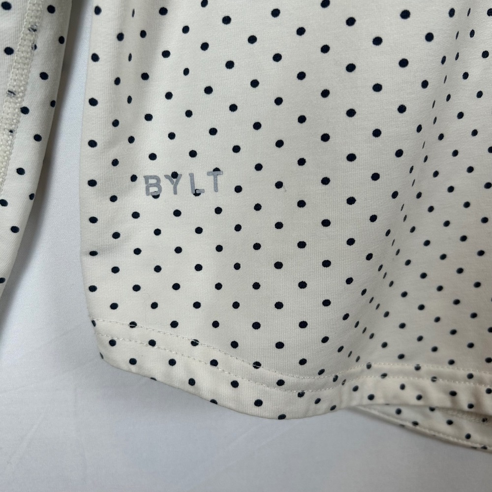 BYLT Basics Drop Cut LUX Long Sleeve Crew Neck Polka Dot Mens XL Shirt - Picture 5 of 9